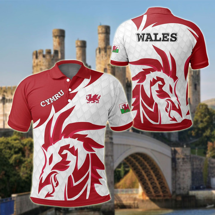 AIO Pride - Welsh Dragon Red Unisex Adult Polo Shirt