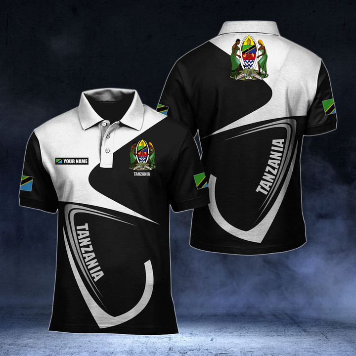 AIO Pride - Customize Tanzania Coat Of Arms & Flag Unisex Adult Polo Shirt