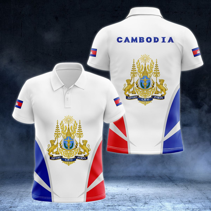 AIO Pride - Cambodia Coat Of Arms And Flag - New Version Unisex Adult Polo Shirt