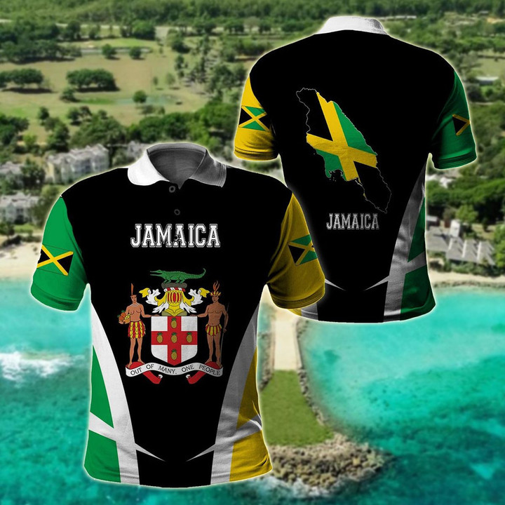 AIO Pride - Jamaica Proud Of My Country Unisex Adult Polo Shirt
