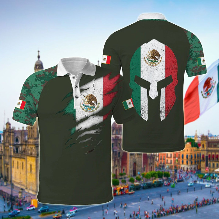 AIO Pride - Mexico Coat Of Arms Version Unisex Adult Polo Shirt