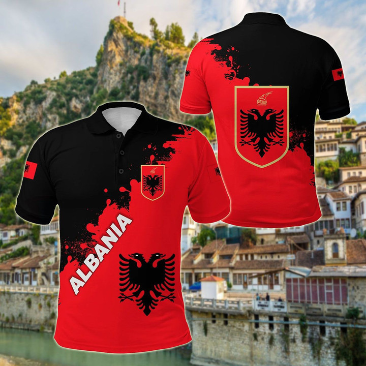 AIO Pride - Albania Red Braved Version Unisex Adult Polo Shirt