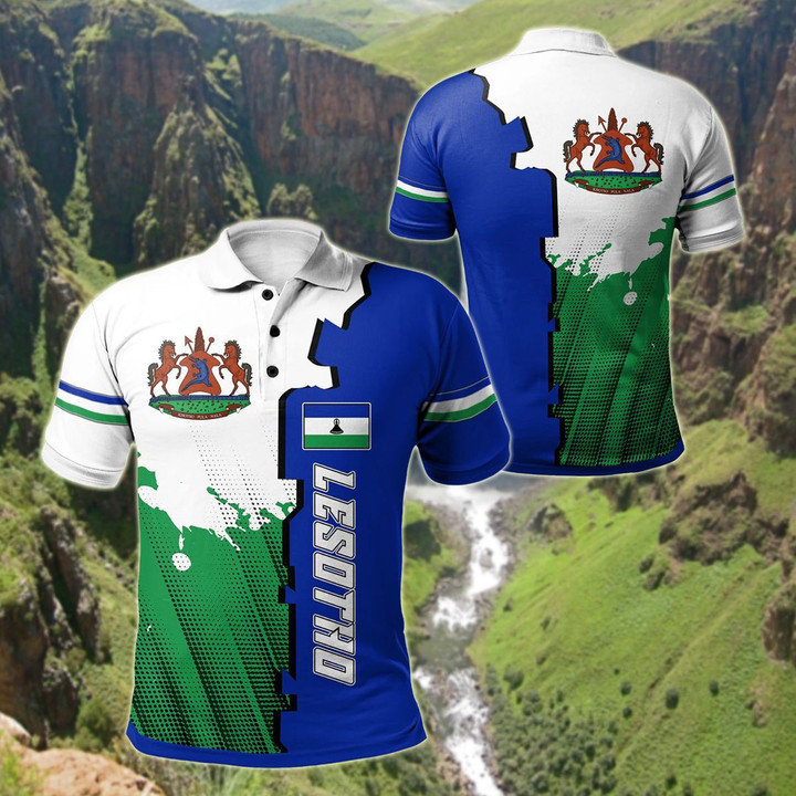 AIO Pride - Lesotho Independence Day Unisex Adult Polo Shirt