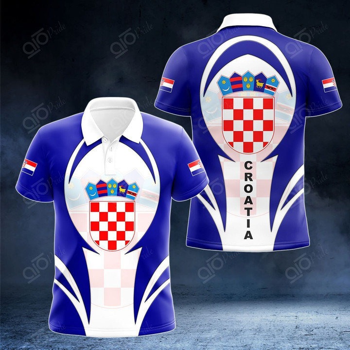 AIO Pride - Croatia Coat Of Arms 3D Form Unisex Adult Polo Shirt
