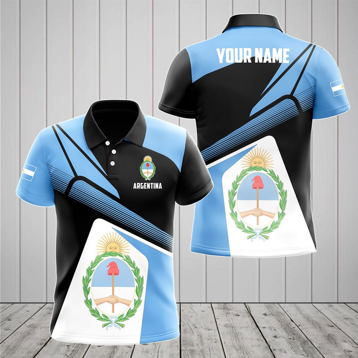 AIO Pride - Customize Argentina Proud With Coat Of Arms V2 Unisex Adult Polo Shirt