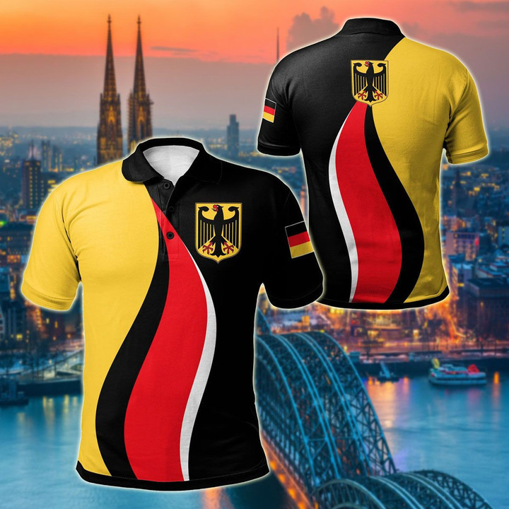 AIO Pride - Germany Flag And Coat Of Arms Unisex Adult Polo Shirt