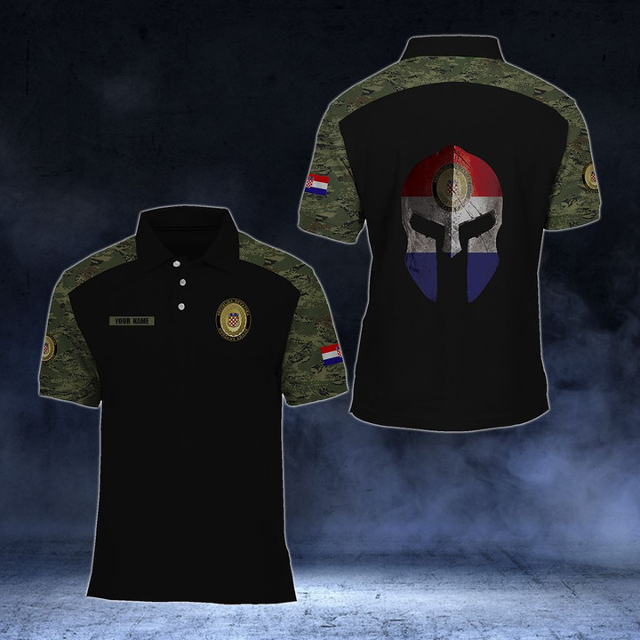 AIO Pride - Customize Croatian Army Spartan Helmet Camo Unisex Adult Polo Shirt