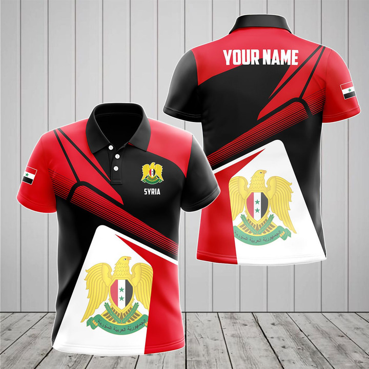 AIO Pride - Customize Syria Proud With Coat Of Arms V2 Unisex Adult Polo Shirt