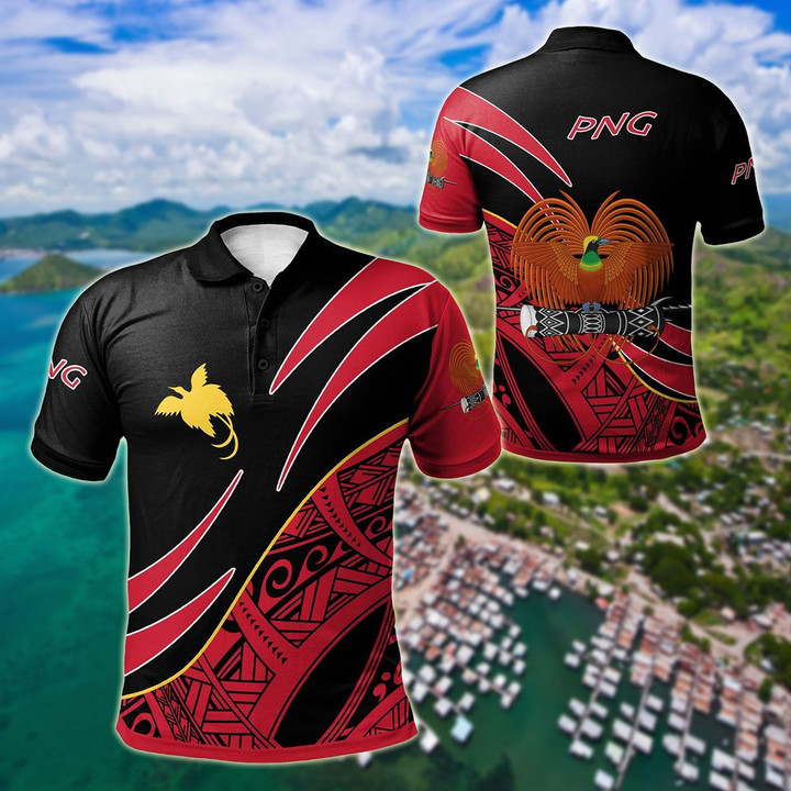 AIO Pride - Papua New Guinea Symmetrical Lines Unisex Adult Polo Shirt