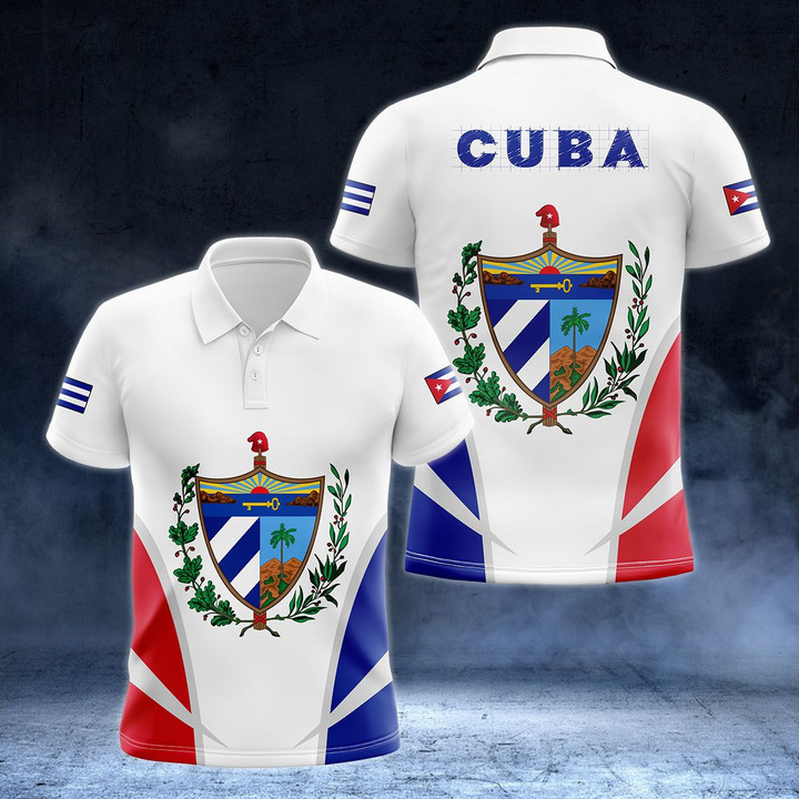 AIO Pride - Cuba Coat Of Arms And Flag - New Version Unisex Adult Polo Shirt