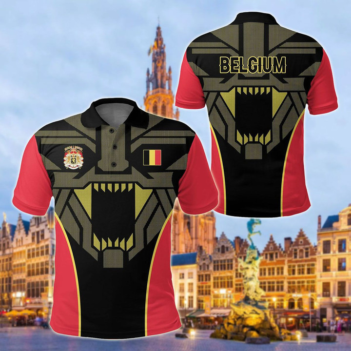 AIO Pride - Belgium Strong Lion Unisex Adult Polo Shirt