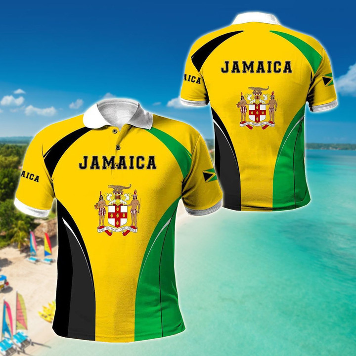 AIO Pride - Jamaica Coat Of Arms Style Unisex Adult Polo Shirt
