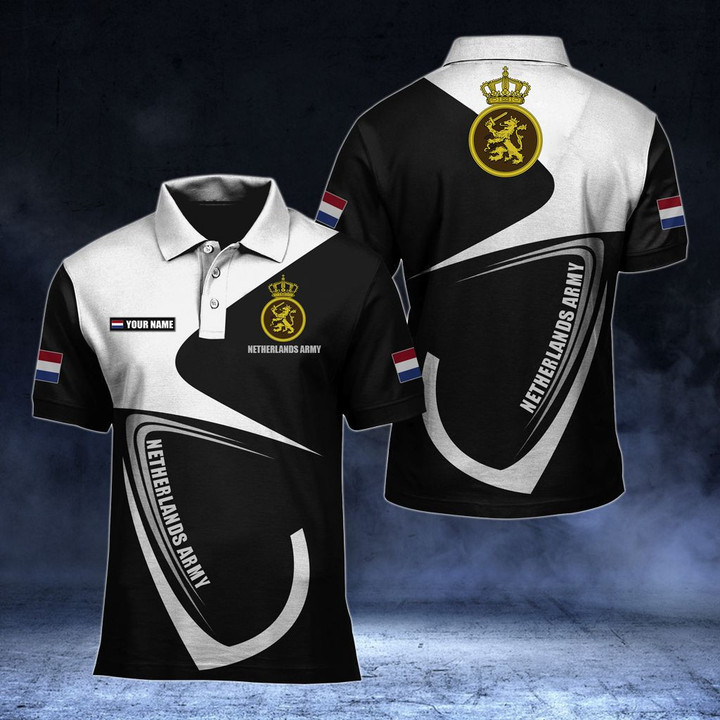 AIO Pride - Customize Netherlands Army Symbol & Flag Unisex Adult Polo Shirt