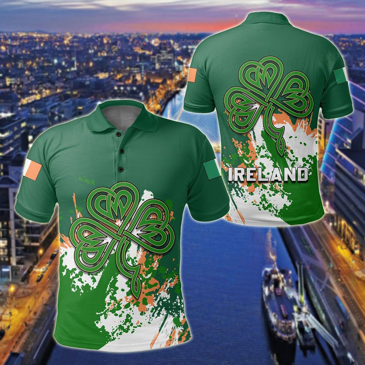 AIO Pride - Ireland Coat Of Arms Spaint Style Unisex Adult Polo Shirt