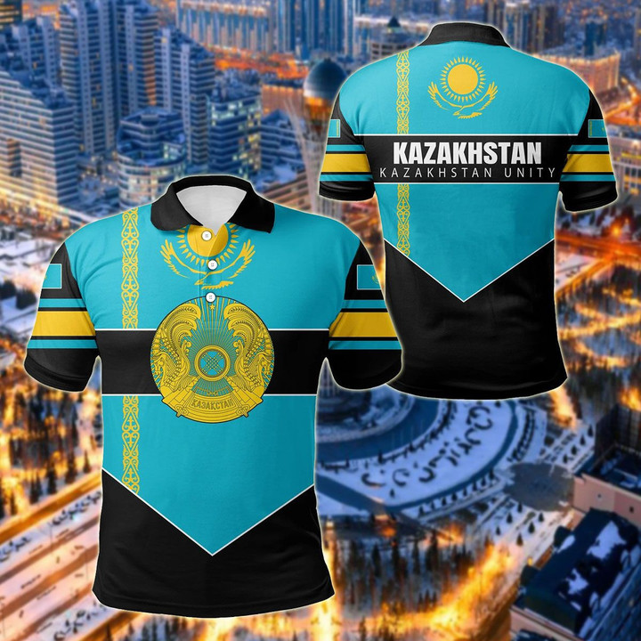 AIO Pride - Kazakhstan Unity Style Unisex Adult Polo Shirt