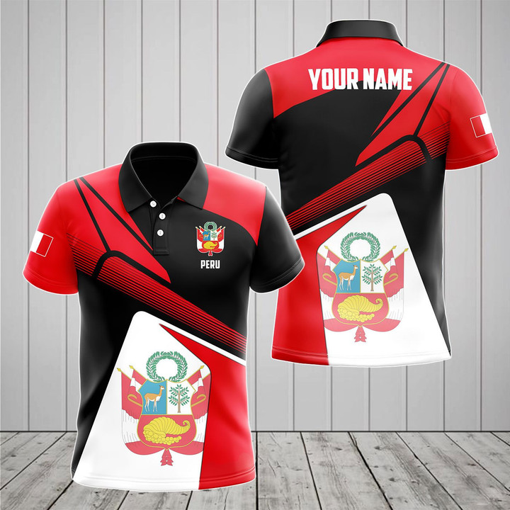 AIO Pride - Customize Peru Proud With Coat Of Arms V2 Unisex Adult Polo Shirt