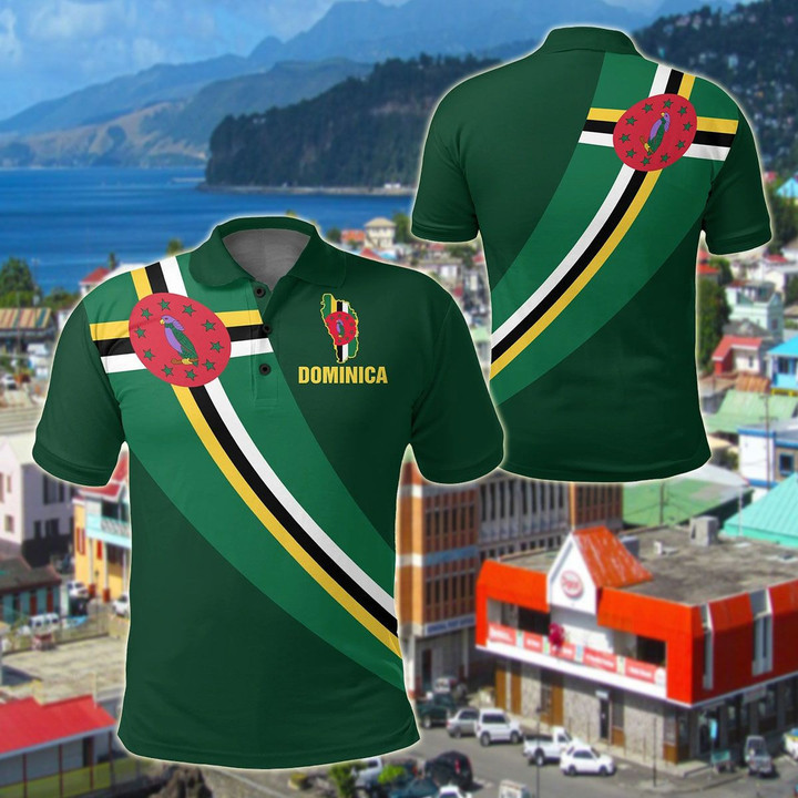 AIO Pride - Dominica Special Flag Unisex Adult Polo Shirt