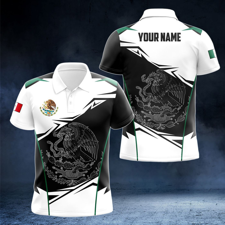 AIO Pride - Customize Mexico Pround Coat Of Arms Special Pattern Unisex Adult Polo Shirt