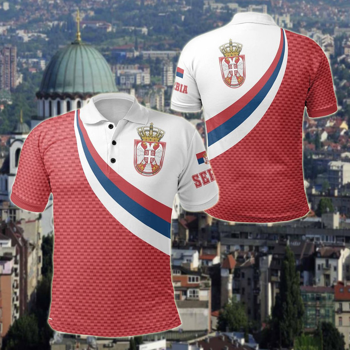 AIO Pride - Serbia Flag (Red) Unisex Adult Polo Shirt