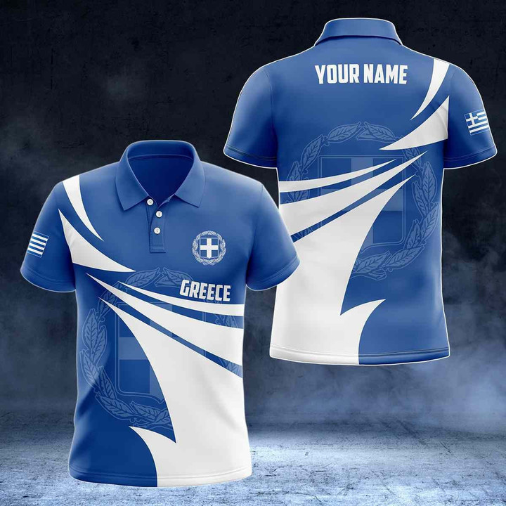 AIO Pride - Customize Greece Flag Color Style 3D Print Unisex Adult Polo Shirt