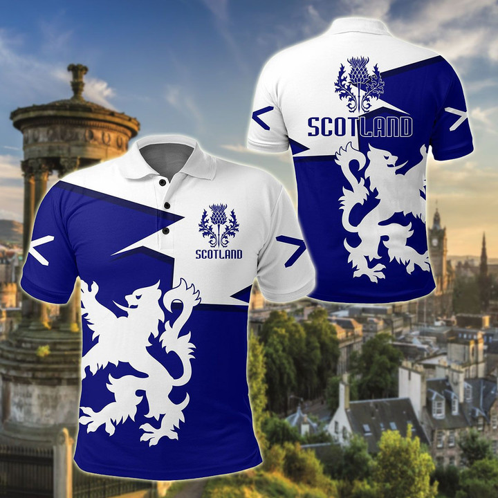 AIO Pride - Scotland Blue - Scottish Lion New Release Unisex Adult Polo Shirt