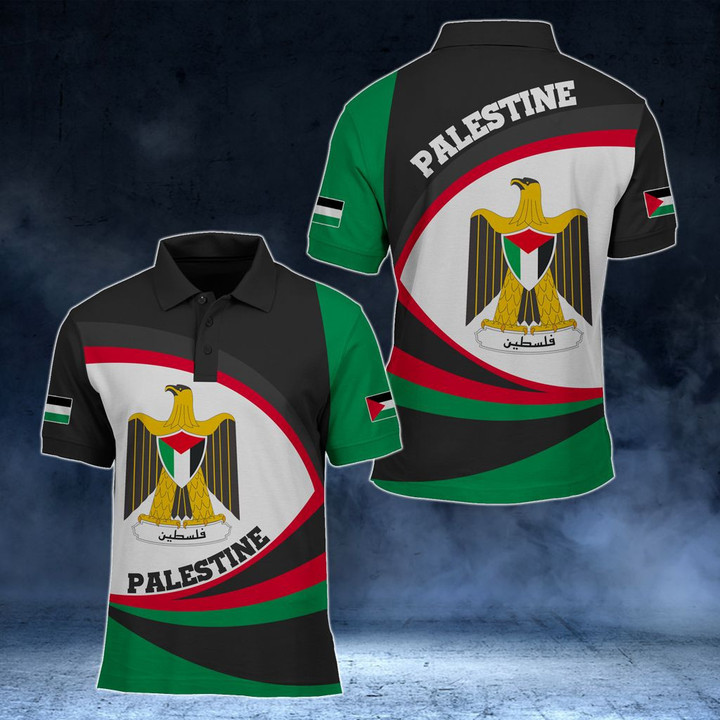 AIO Pride - Palestine Coat Of Arms - New Form Unisex Adult Polo Shirt