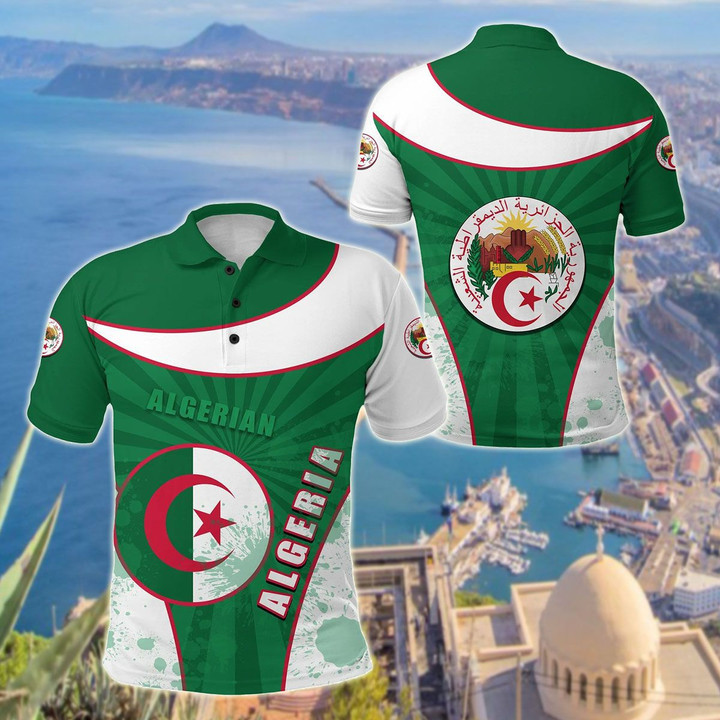 AIO Pride - Algeria Circle Stripes Flag Special Unisex Adult Polo Shirt