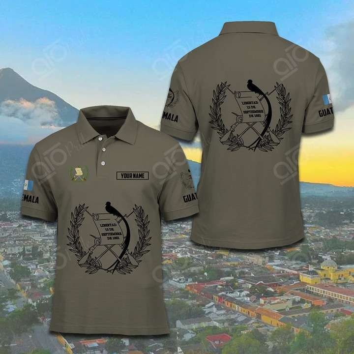 AIO Pride - Customize Guatemala Coat Of Arms Polo Shirt