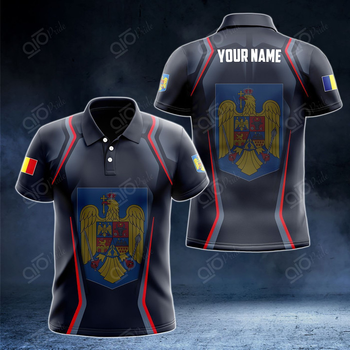 AIO Pride - Customize Romania Coat Of Arms Print 3D Special Unisex Adult Polo Shirt