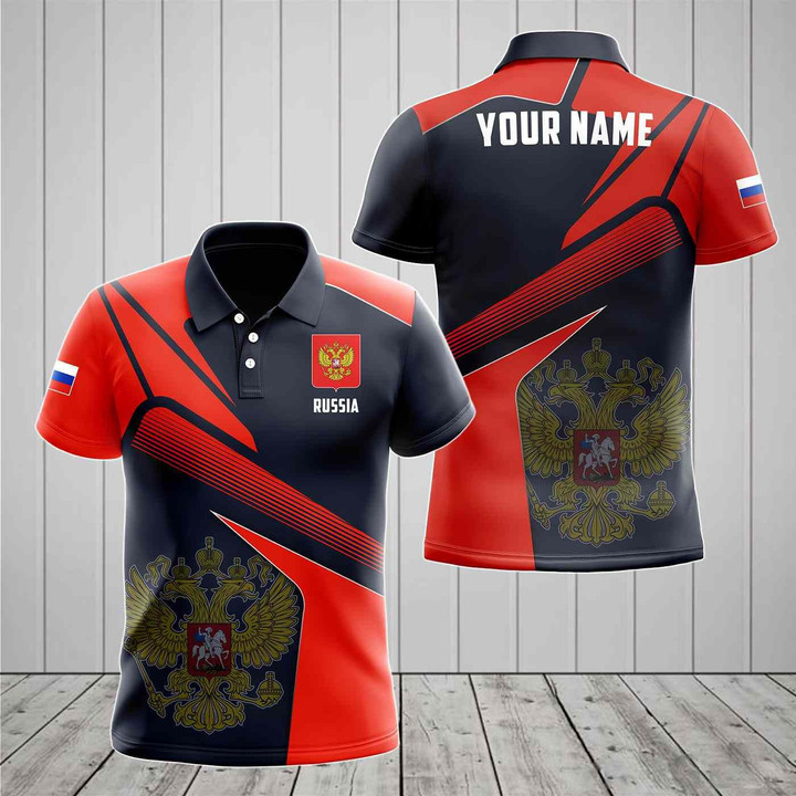 AIO Pride - Customize Russia Proud With Coat Of Arms Unisex Adult Polo Shirt