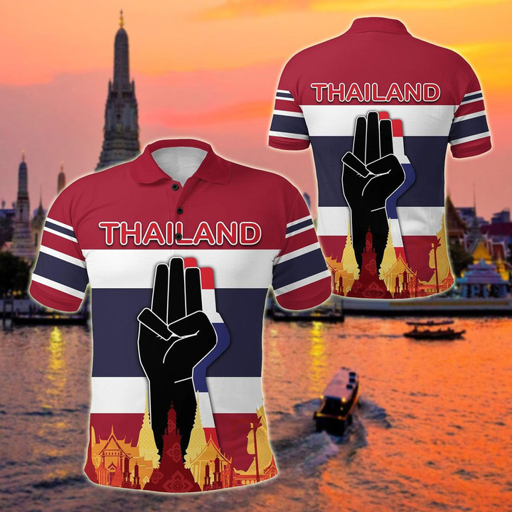 AIO Pride - Thailand The Three - Finger Salute Unisex Adult Polo Shirt