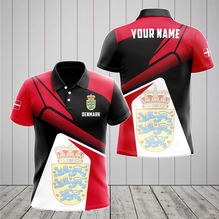 AIO Pride - Customize Denmark Proud With Coat Of Arms V2 Unisex Adult Polo Shirt