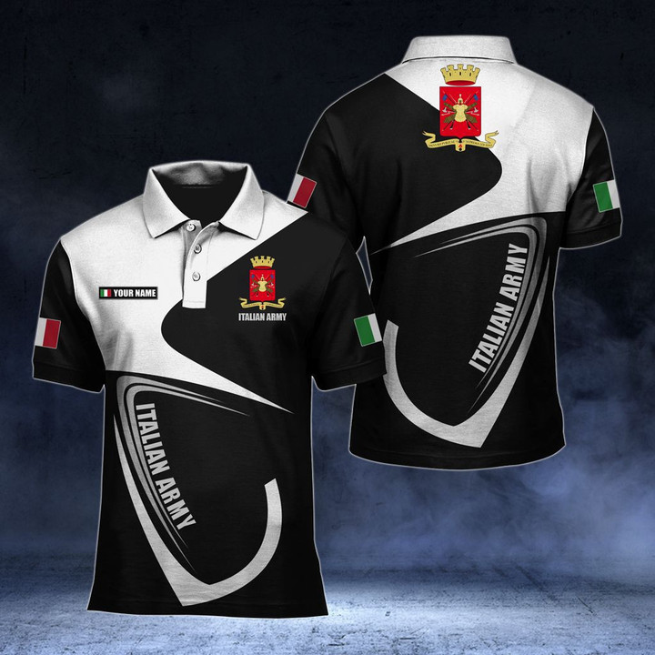 AIO Pride - Customize Italian Army Symbol & Flag Unisex Adult Polo Shirt