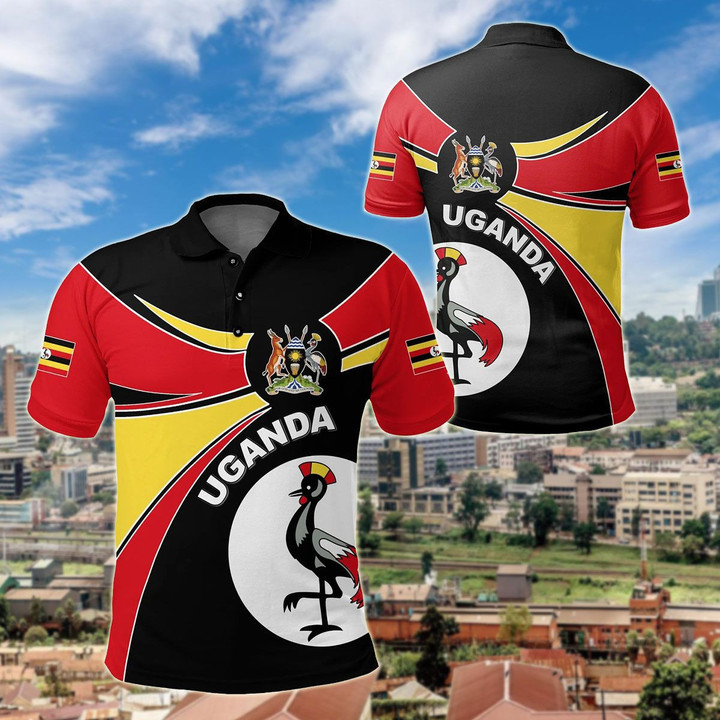 AIO Pride - Uganda Round Coat Of Arms Unisex Adult Polo Shirt
