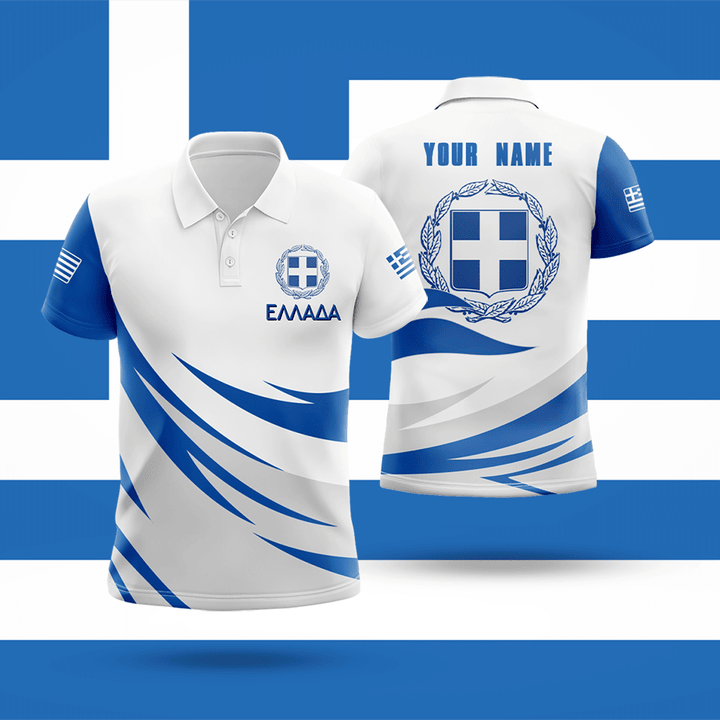 AIO Pride - Customize Wild Rider And Coat Of Arm Greece Polo Shirts