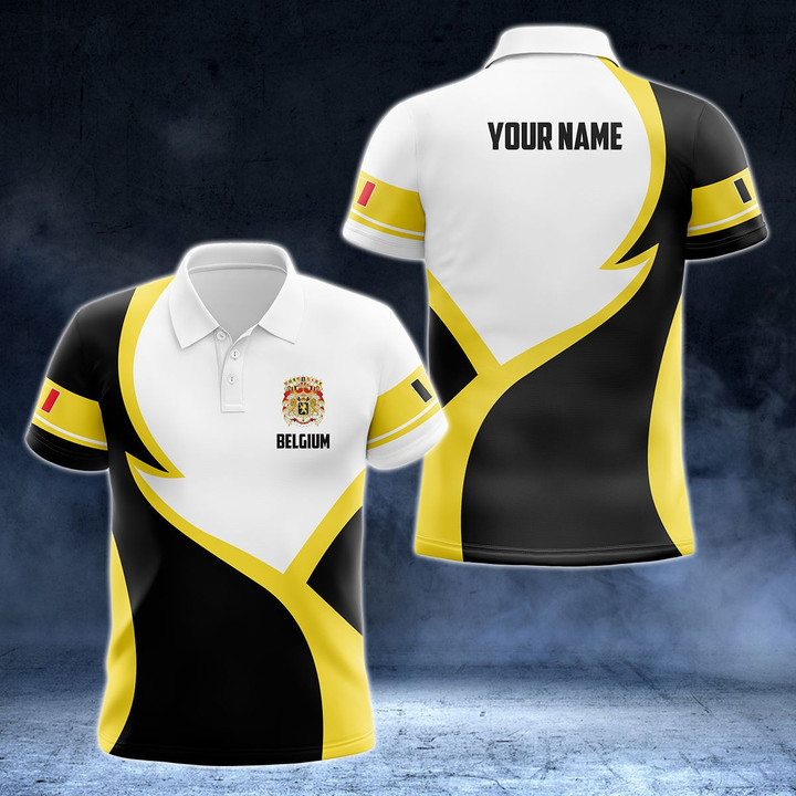 AIO Pride - Custom Name Belgium Proud Country Unisex Adult Polo Shirt