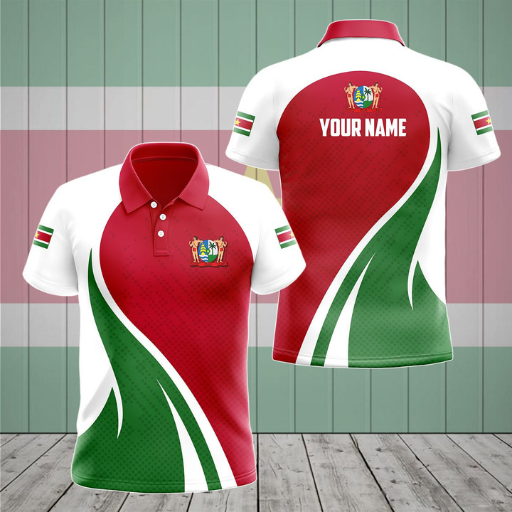 AIO Pride - Customize Suriname Flag Color Fire Unisex Adult Polo Shirt