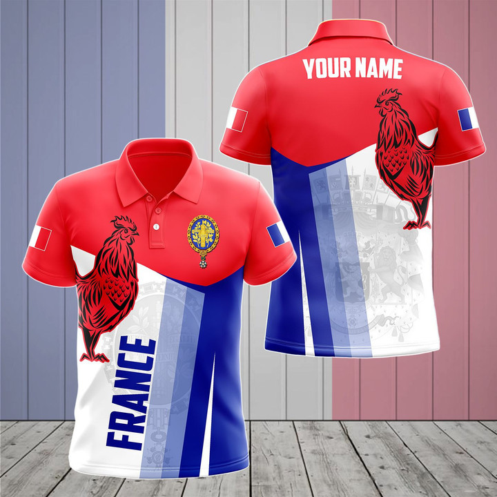 AIO Pride - Customize France Proud With Rooster Unisex Adult Polo Shirt