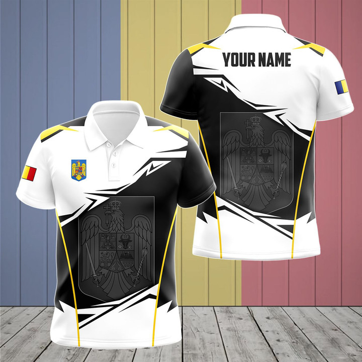 AIO Pride - Customize Romania Pround Coat Of Arms Special Pattern Unisex Adult Polo Shirt