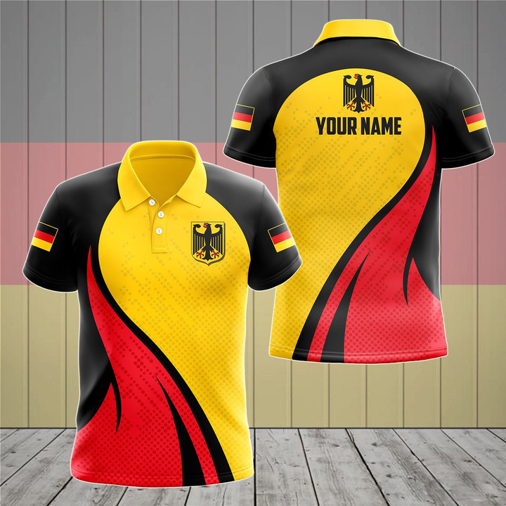 AIO Pride - Customize Germany Flag Color Fire Unisex Adult Polo Shirt