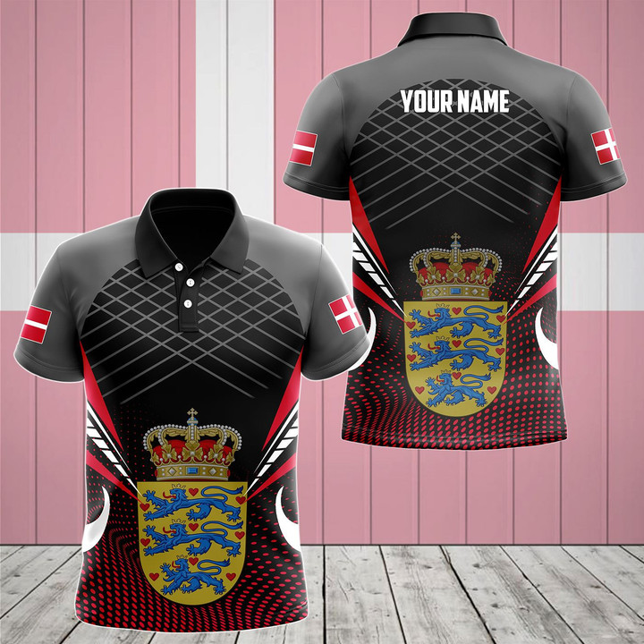 AIO Pride - Customize Denmark 3D Dot Pattern Unisex Adult Polo Shirt