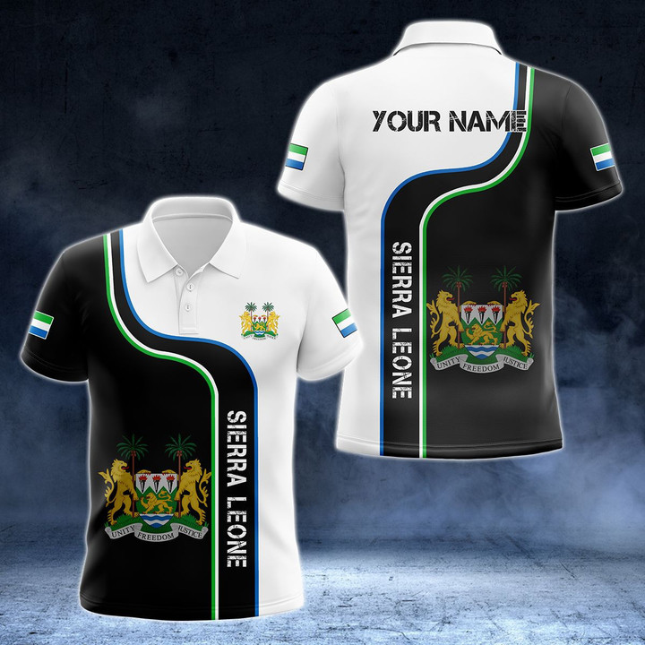 AIO Pride - Customize Sierra Leone Line Color Unisex Adult Polo Shirt