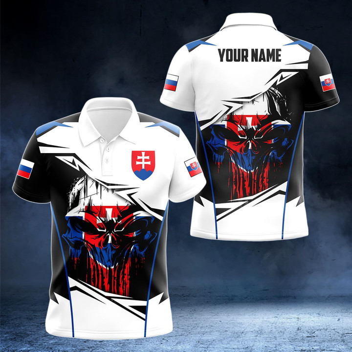 AIO Pride - Customize Slovakia Skull Special Version Unisex Adult Polo Shirt