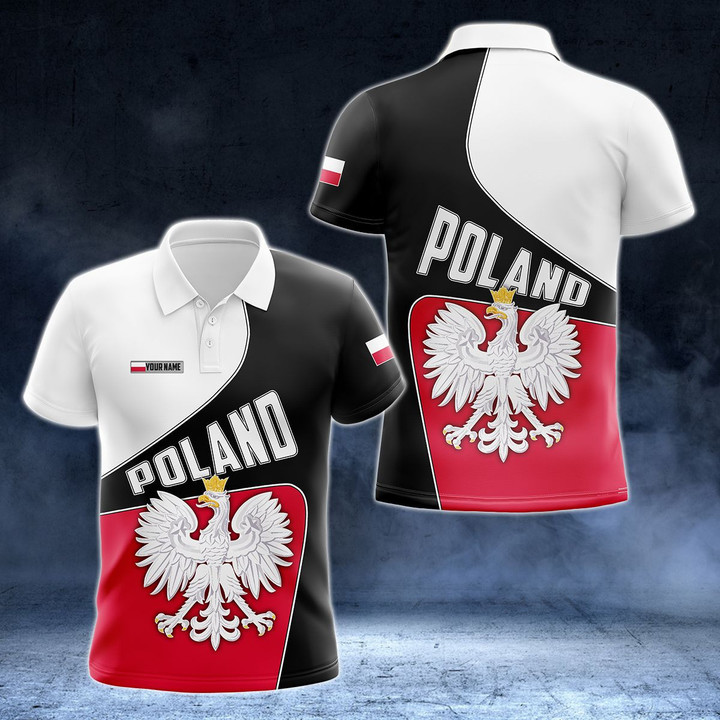 AIO Pride - Custom Name Poland Flag 3D Version Unisex Adult Polo Shirt