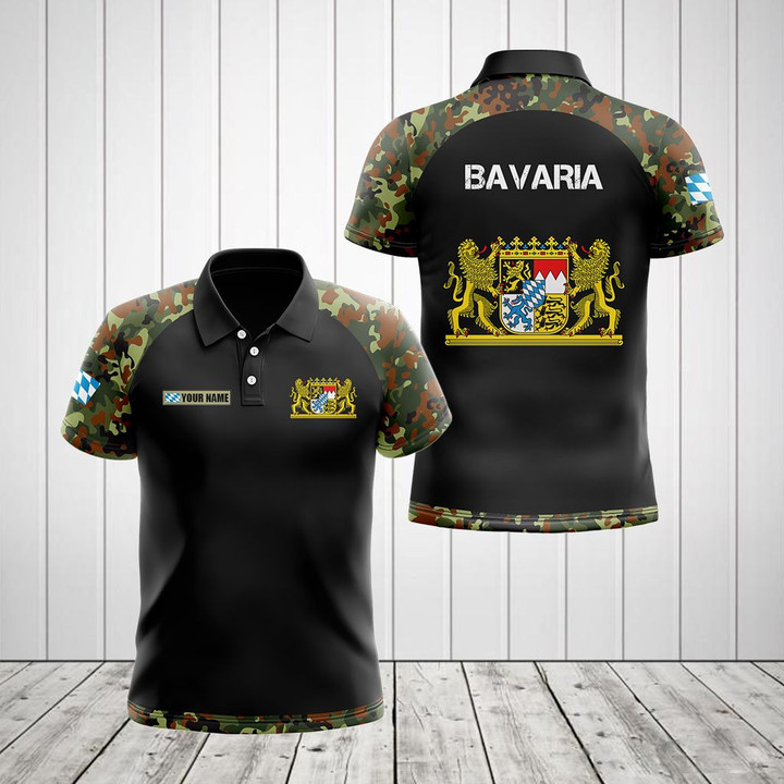 AIO Pride - Custom Name Bavaria Camo Unisex Adult Polo Shirt