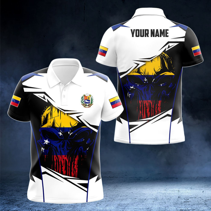 AIO Pride - Customize Venezuela Skull Special Version Unisex Adult Polo Shirt