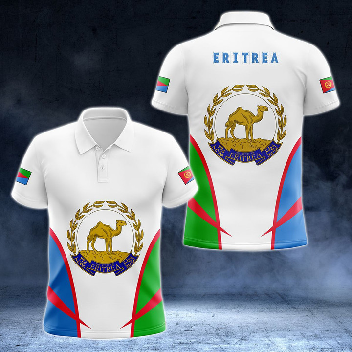 AIO Pride - Eritrea Coat Of Arms And Flag - New Version Unisex Adult Polo Shirt