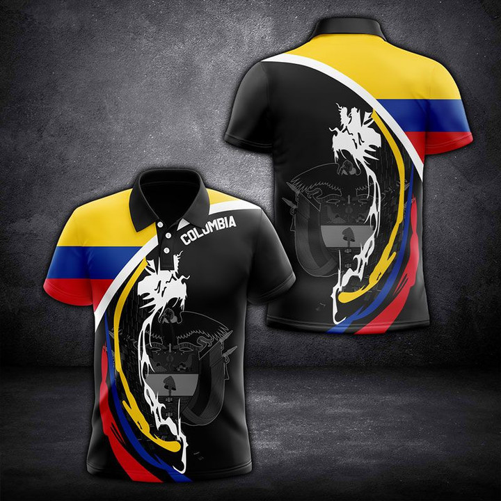 AIO Pride - Love Colombia Textize Waves 3D Unisex Adult Polo Shirt