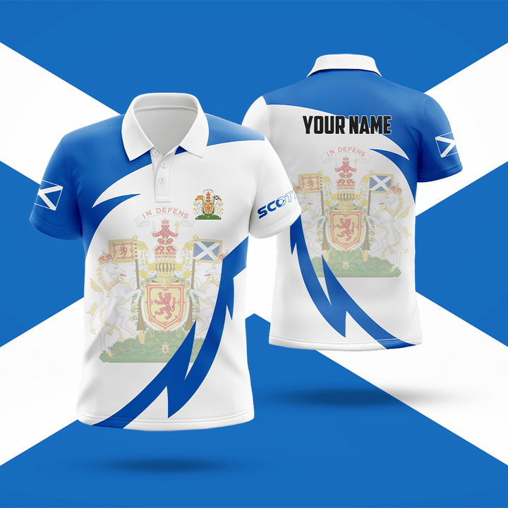 AIO Pride - Customize Vortex Symbol And Coat Of Arm Scotland Unisex Adult Polo Shirt