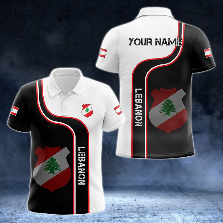 AIO Pride - Customize Lebanon Line Color Unisex Adult Polo Shirt